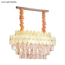 GobekUsa Modern Clear Crystal Island Chandelier - 12 Light Oval Pendant for Dining Room