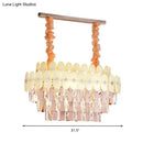 GobekUsa Modern Clear Crystal Island Chandelier - 12 Light Oval Pendant for Dining Room