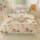 GobekUsa Cartoon Printed Bedding Sets - Soft Quilt Cover Kit for All Seasons