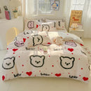 GobekUsa Cartoon Printed Bedding Sets - Soft Quilt Cover Kit for All Seasons