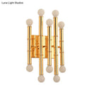 GobekUsa Modern Metal Tubes Wall Sconce with 10 Lights - Polished Gold/Silver - Hallway Lighting