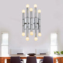 GobekUsa Modern Metal Tubes Wall Sconce with 10 Lights - Polished Gold/Silver - Hallway Lighting