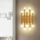 GobekUsa Modern Metal Tubes Wall Sconce with 10 Lights - Polished Gold/Silver - Hallway Lighting