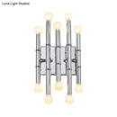 GobekUsa Modern Metal Tubes Wall Sconce with 10 Lights - Polished Gold/Silver - Hallway Lighting