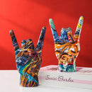GobekUsa Hand Statue 19cm Modern Pop Art Resin Sculpture Home Decor
