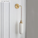 GobekUsa Modern Porcelain Wall Lamp with Brass Socket - White, 1 Light, 5/6/8.5 Inch Width - Ideal for Dining Room & Foyer