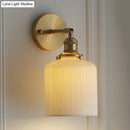 GobekUsa Modern Porcelain Wall Lamp with Brass Socket - White, 1 Light, 5/6/8.5 Inch Width - Ideal for Dining Room & Foyer