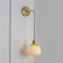 GobekUsa Modern Porcelain Wall Lamp with Brass Socket - White, 1 Light, 5/6/8.5 Inch Width - Ideal for Dining Room & Foyer