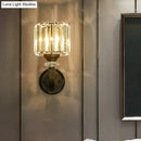 GobekUsa Modern Prismatic Crystal Black Wall Sconce - Stylish Cylindrical Wall Mounted Lamp