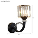 GobekUsa Modern Prismatic Crystal Black Wall Sconce - Stylish Cylindrical Wall Mounted Lamp