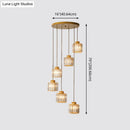 GobekUsa Modern Prismatic Crystal Cylindrical Pendant Ceiling Light for Stairway