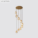 GobekUsa Modern Prismatic Crystal Cylindrical Pendant Ceiling Light for Stairway