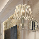 GobekUsa Modern Pyramid Crystal Wall Light with Chrome Finish for Living Room Décor