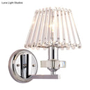 GobekUsa Modern Pyramid Crystal Wall Light with Chrome Finish for Living Room Décor