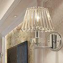 GobekUsa Modern Pyramid Crystal Wall Light with Chrome Finish for Living Room Décor