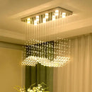 GobekUsa Crystal LED Chandelier: Stylish Rectangle Pendant Light for Home, Office, and Cafe