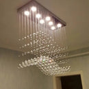 GobekUsa Crystal LED Chandelier: Stylish Rectangle Pendant Light for Home, Office, and Cafe