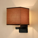 GobekUsa Modern Rectangle Fabric Wall Lamp with Faux Jade Decor - Flaxen/White/Beige 1-Bulb Fixture