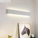 GobekUsa Modern Rectangle Vanity Wall Sconce: Black/White Aluminum LED Wall Mount Lamp in Warm/White Light