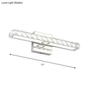 GobekUsa Modern Rectangle Vanity Wall Sconce with Clear Crystal Integrated LED - Bathroom Wall Lamp