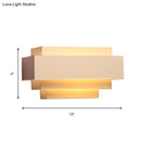 GobekUsa Modern Rectangle Wall Lamp with Tiered Metal Design - White 1 Head Wall Sconce Light for Bedroom
