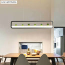 GobekUsa Modern Rectangular Acrylic Island Chandelier - LED Dining Room Ceiling Light (27.5"/39" Long) - Black/White