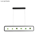 GobekUsa Modern Rectangular Acrylic Island Chandelier - LED Dining Room Ceiling Light (27.5"/39" Long) - Black/White