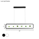 GobekUsa Modern Rectangular Acrylic Island Chandelier - LED Dining Room Ceiling Light (27.5"/39" Long) - Black/White