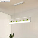 GobekUsa Modern Rectangular Acrylic Island Chandelier - LED Dining Room Ceiling Light (27.5"/39" Long) - Black/White