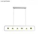 GobekUsa Modern Rectangular Acrylic Island Chandelier - LED Dining Room Ceiling Light (27.5"/39" Long) - Black/White