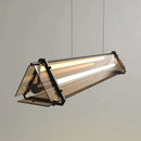 GobekUsa Amber LED Pendant Lamp Tempered Glass Dining Table Minimalist Modern Design