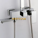 GobekUsa Black Chrome Bathroom Mixer Tub Control Valve Wall Mount Shower Faucet