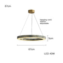 GobekUsa Blue Copper Crystal LED Ceiling Chandelier for Dinning Room