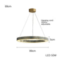GobekUsa Blue Copper Crystal LED Ceiling Chandelier for Dinning Room