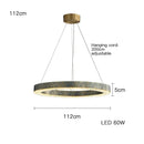 GobekUsa Blue Copper Crystal LED Ceiling Chandelier for Dinning Room