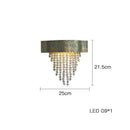 GobekUsa Blue Copper Crystal LED Ceiling Chandelier for Dinning Room