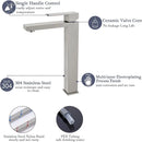 GobekUsa Brushed Gold Basin Faucet Single Handle Cold Hot Water Mixer Deck Mounted