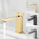 GobekUsa Brushed Gold Basin Faucet Single Handle Cold Hot Water Mixer Deck Mounted