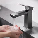 GobekUsa Brushed Gold Basin Faucet Single Handle Cold Hot Water Mixer Deck Mounted
