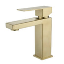 GobekUsa Brushed Gold Basin Faucet Single Handle Cold Hot Water Mixer Deck Mounted