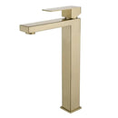 GobekUsa Brushed Gold Basin Faucet Single Handle Cold Hot Water Mixer Deck Mounted