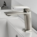 GobekUsa Brushed Nickel Bathroom Sink Faucet Single Handle Basin Mixer Tap