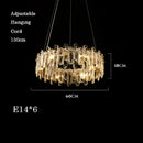 GobekUsa Crystal Dimmable Pendant Light Luminaire for Living Room Bedroom