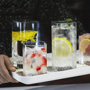 Modern rectangular clear highball glasses set dining room glassware by Decorbites