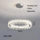GobekUsa Crystal LED Ceiling Chandelier: Modern Dimmable Lighting Fixture for Stylish Home Decor