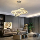 GobekUsa Crystal LED Ceiling Chandelier: Modern Dimmable Lighting Fixture for Stylish Home Decor