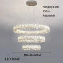 GobekUsa Crystal LED Ceiling Chandelier: Modern Dimmable Lighting Fixture for Stylish Home Decor