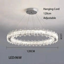 GobekUsa Crystal LED Ceiling Chandelier: Modern Dimmable Lighting Fixture for Stylish Home Decor