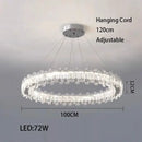 GobekUsa Crystal LED Ceiling Chandelier: Modern Dimmable Lighting Fixture for Stylish Home Decor