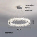 GobekUsa Crystal LED Ceiling Chandelier: Modern Dimmable Lighting Fixture for Stylish Home Decor